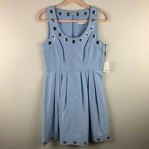 Calvin Klein Womens NWT Light Blue Grommet Fit & Flare Cocktail Party Dress Sz 6